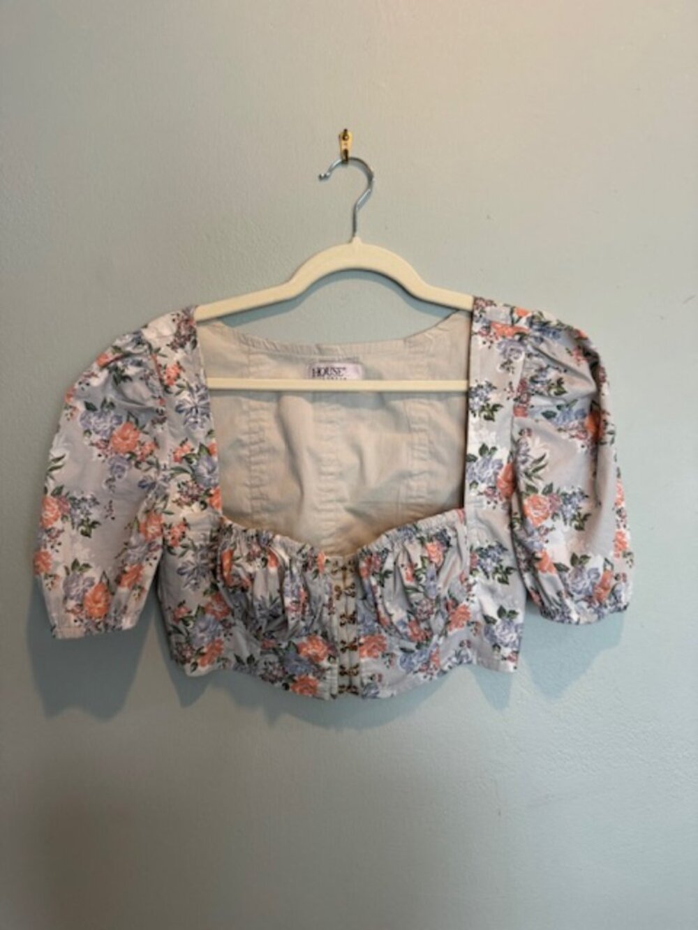 House of CB Floral Puff Sleeve Corset Top